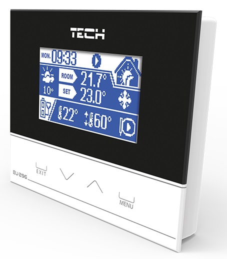TECH Проводной комнатный регулятор температуры, EU-296, с RS связью