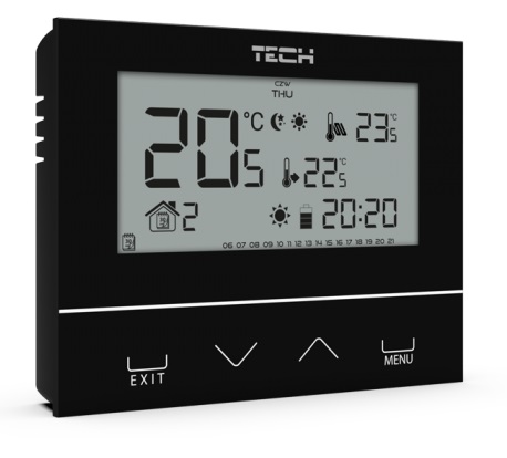 TECH istabas termostats EU-292 V3, melns