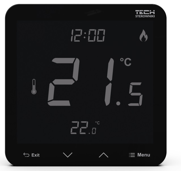 TECH Istabas termostats EU-T-3.1/EU-299v3, melns