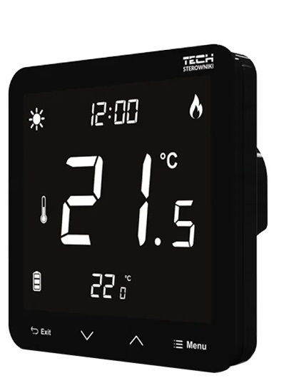 TECH Istabas termostats EU-T-3.2, bezvadu, melns