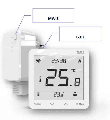 TECH bezvadu izpildmodulis EU-MW-3, balts