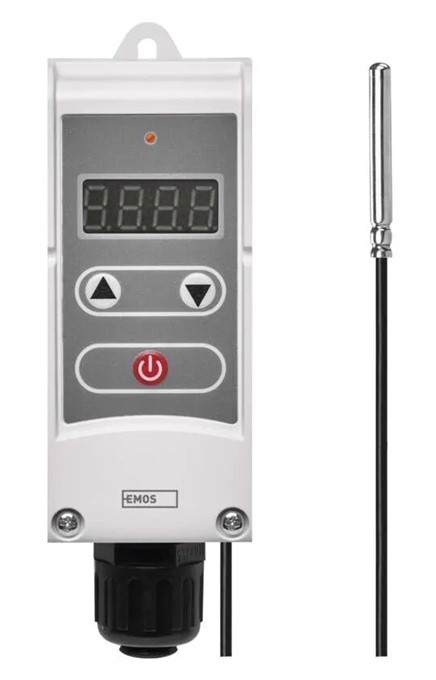 Manuālais digitāls termostats ar kapilāru 0,9 m, balts, EMOS, P5684