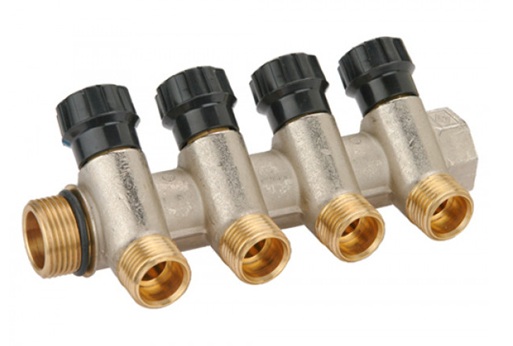 Ūdensapgādes kolektors 3/4'' x 1/2'', 4-ceļu, BUGATTI, 42020001