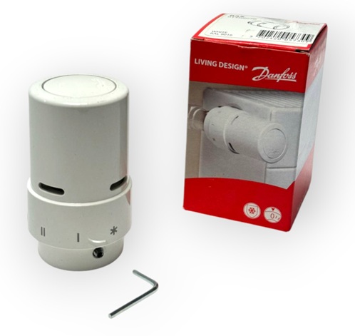 Радиаторная термоголовка RAX 6070, белaя, со встроенным датчиком, DANFOSS, 013G6070