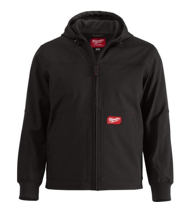 FREEFLEX™ mīksta materiāla melna jaka ar kapuci, XL izmērs, SJ BL, Milwaukee, 4932498274