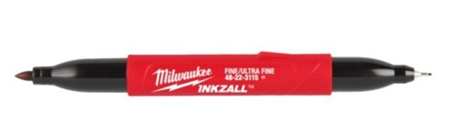 Двусторонний маркер INKZALL™ (особо тонкий точечный наконечник/тонкий точечный наконечник), черный, Milwaukee, 4932501154