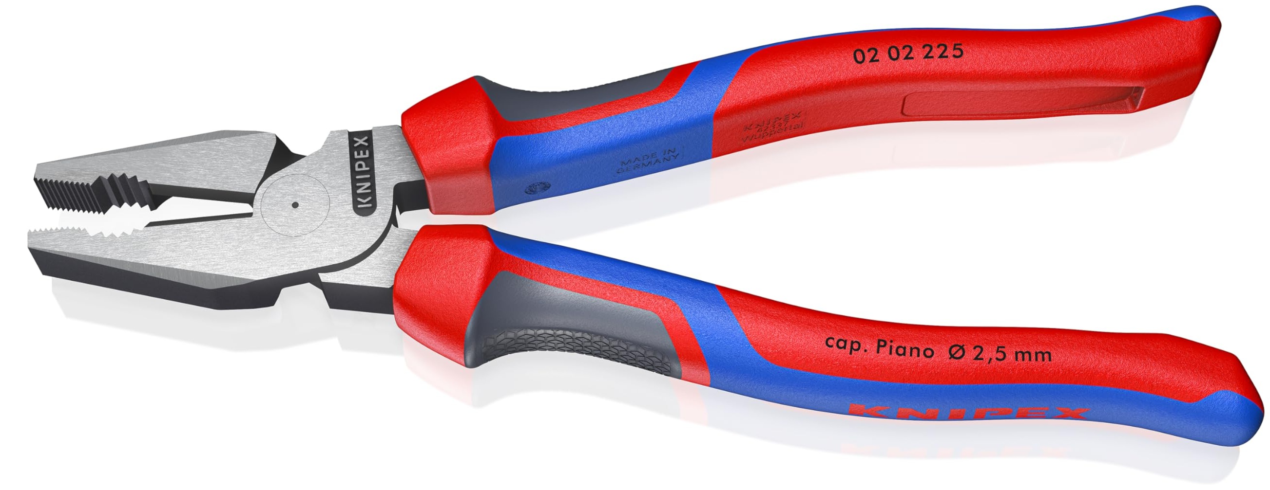 Kombinētas atramentētas knaibles 225 mm, melnas, ar pūlētu galvu, Knipex, 0202225