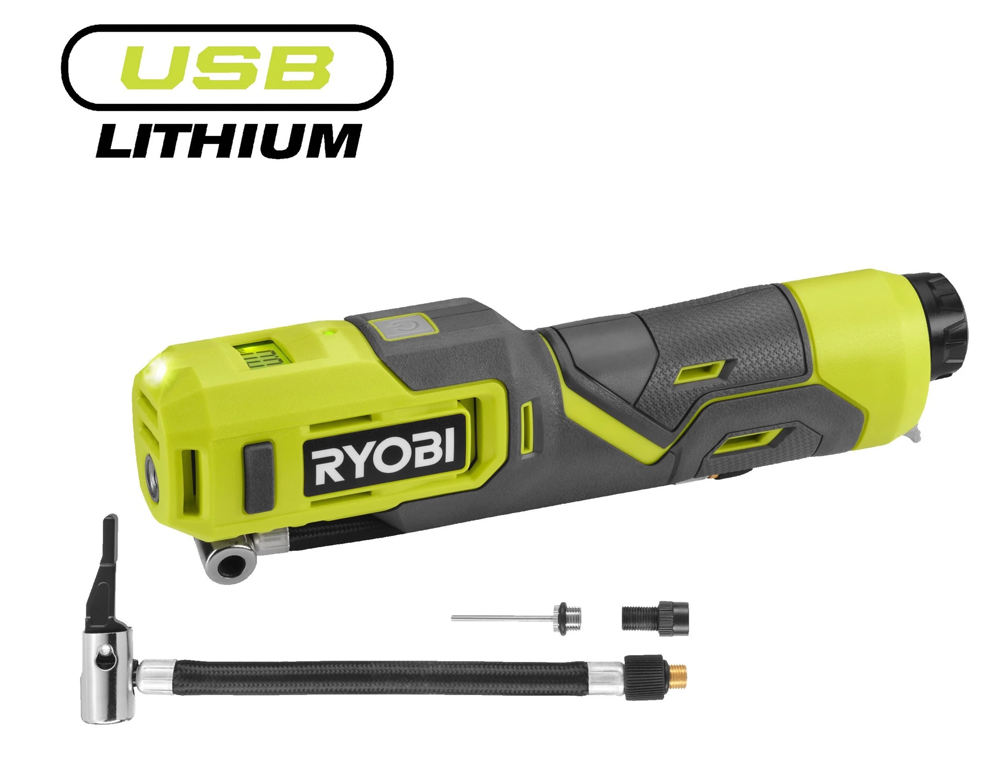 USB Lithium™ высоконапорный воздушный насос (компрессор) 4 B, RI4-0, 100 PSI, Ryobi, 4892210229069