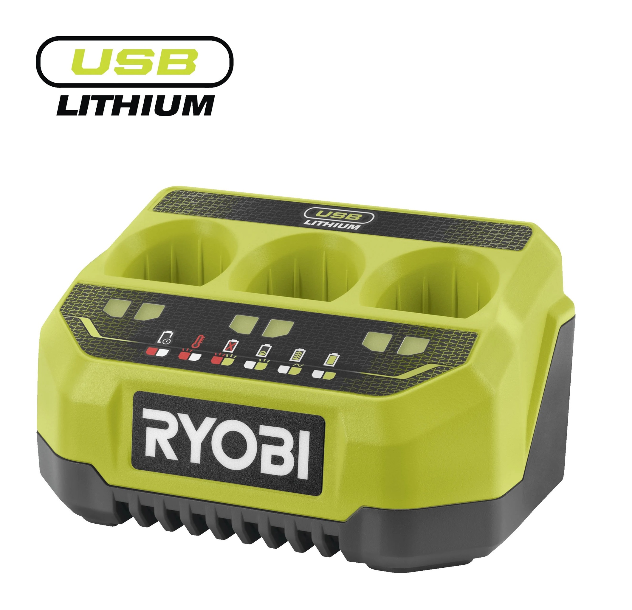 USB Lithium™ зарядное устройство для аккумуляторов с 3 разъемами, RC43P, 4 В, Ryobi