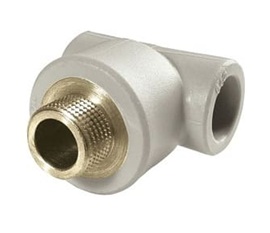 Pelēks, plastmasas trejgabals ar ārējo vītni (TAV) 25*1/2'', KAN-therm, 1209259005