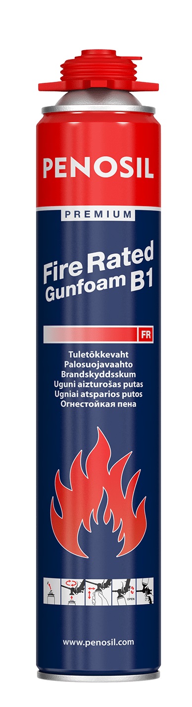 Огнестойкая монтажная пена PENOSIL Premium FireRated Gunfoam, с трубочкой, 750 мл