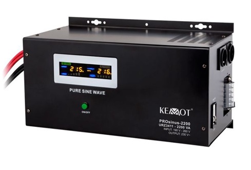 Nepārtrauktās barošanas bloks UPS, invertors ar sinusoidālu izejas spriegumu un uzlādes funkciju, 1600 W, PROsinus-2200, URZ3411, KEMOT