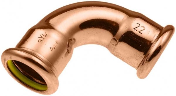 Presējamā kapara līkums D15, 90G, I-I, GAS, KAN-therm, 2263302000