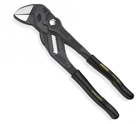 Клещи переставные-гаечный ключ с пластиковыми, чёрными рукоятками KNIPEX 180 mm, [8601180]