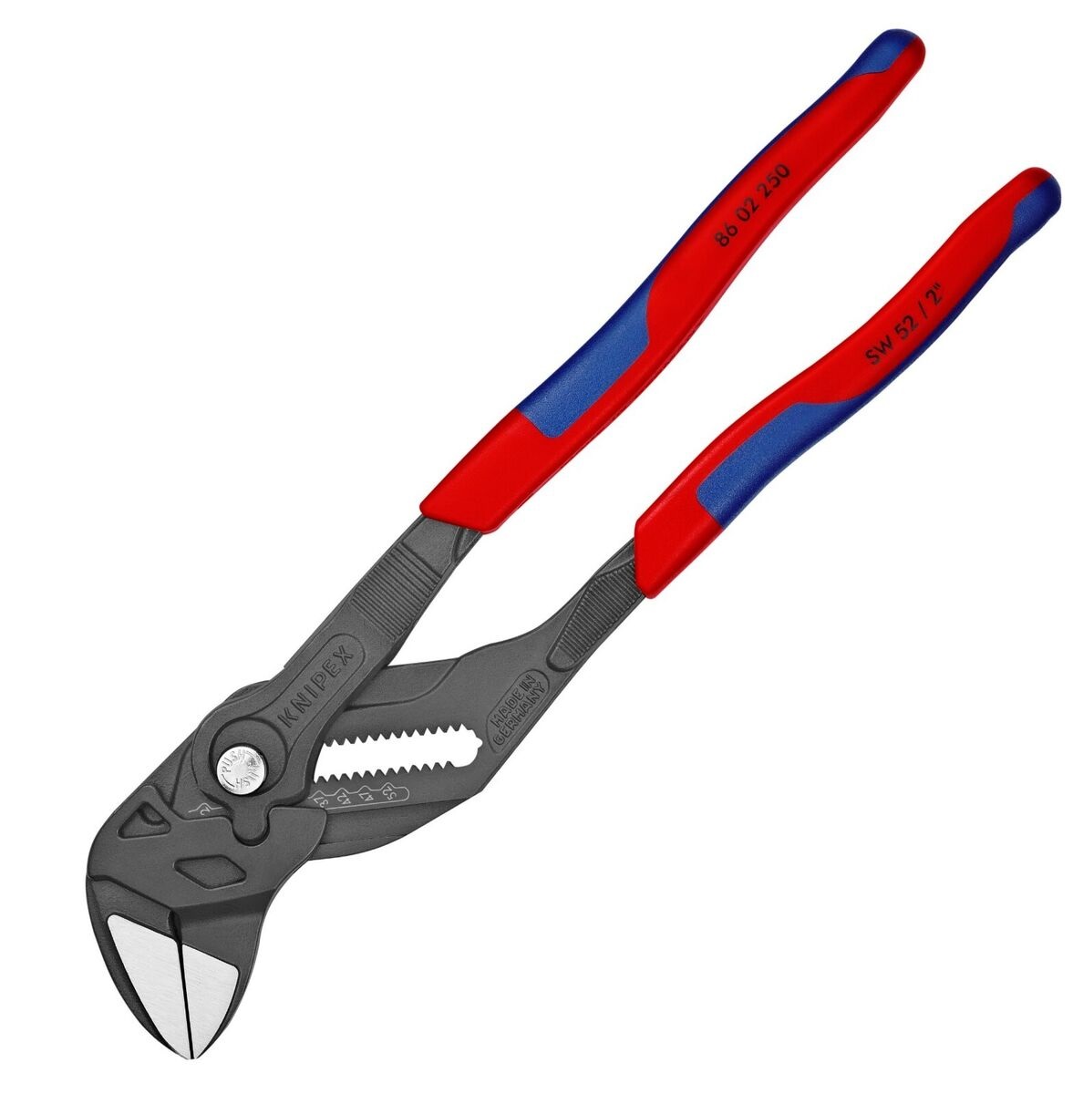 Клещи переставные-гаечный ключ, 250 мм, двухкомпонентные ручки, Knipex, 8602250