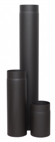 Черная труба дымохода из стали Ø130, 1000 мм