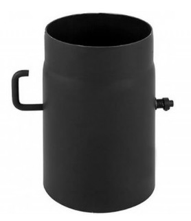 Черная труба дымохода с заслонкой Ø130, 500 мм