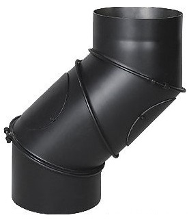 Универсальный, черный, стальной отвод дымохода Ø180, поворотный