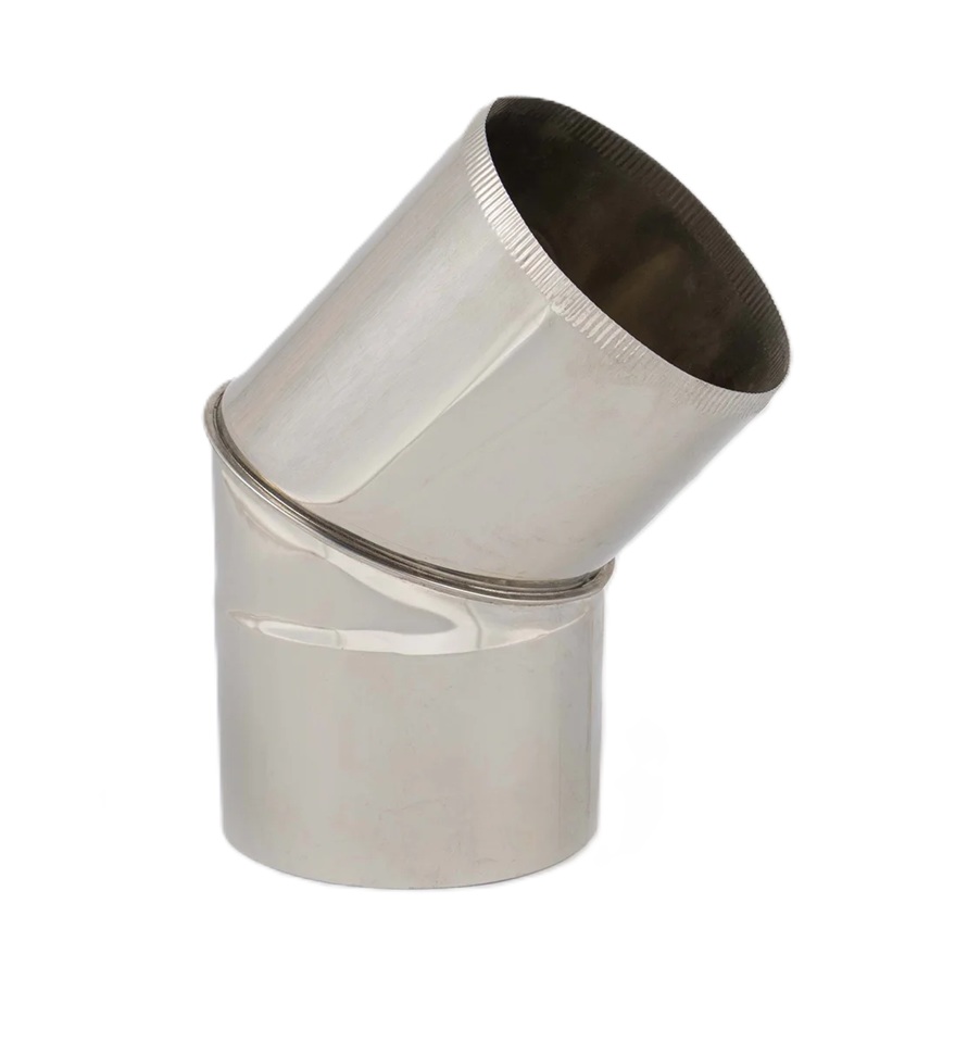 Отвод дымохода из нержавеющей стали D200, 45°, неизолированный, AISI 316, CLASSIC PRO