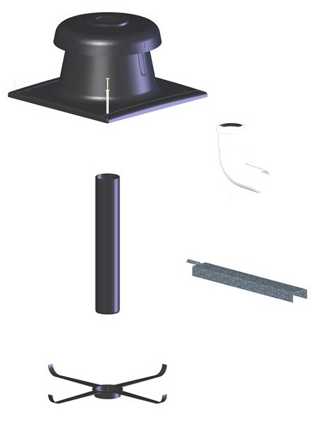 Комплект для закрытия и подключения дымохода конденсационного котла D80, Cox Geelen