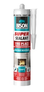 Karstumizturīgs hermētiķis kamīniem un krāsnīm FIRE PLACE SEALANT, 1250°C, 310 ml, BISON