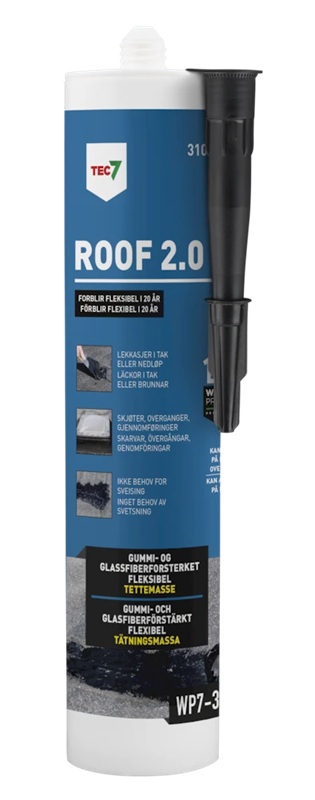 Elastīga jumta remonta pasta Roof 2.0, TEC7, 310 ml