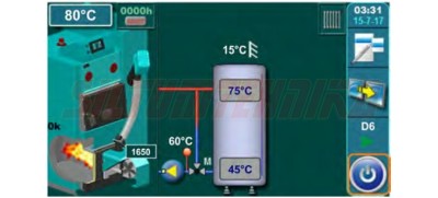 Centrometal granulu deglis CPPL 20-35 kW ar automātiku CPREG Touch, komplekts