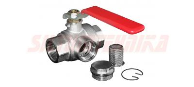 Lodveida ventīlis ar iebūvēto sietiņfiltru, 3/4