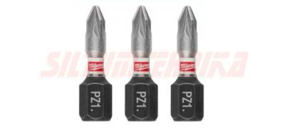 Skrūvgrieža uzgaļu komplekts SHOCKWAVE IMPACT DUTY™, PZ 1, 25 mm, 3 gb., Milwaukee, 4932500355