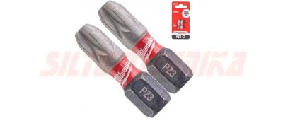 Skrūvgrieža uzgaļu komplekts SHOCKWAVE IMPACT DUTY™, PZ 3, 25 mm, 2 gb., Milwaukee, 4932430868