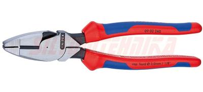 Plakanknaibles 240 mm, ar daudzkomponentu rokturiem, Lineman's Pliers, Knipex, 0902240