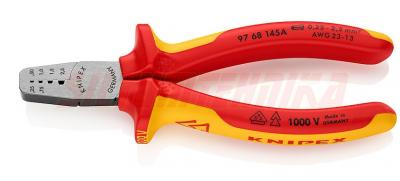 Presējamo uzgaļu stangas 0.25-2.5 mm, 145 mm, ar divkomponentu dielektriskiem rokturiem (VDE), Knipex, 9768145A