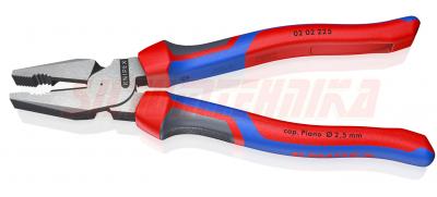 Kombinētas atramentētas knaibles 225 mm, melnas, ar pūlētu galvu, Knipex, 0202225