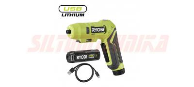 USB Lithium™ шуруповерт c поворотной ручкой RSDP4-120G, 4 B, 5 Нм, Ryobi, 4892210222145