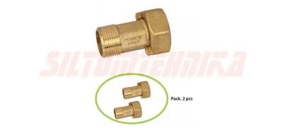 Ūdens skaitītāja savienojums DN20, 3/4'' M x 1'' F, BUGATTI, 2 gab., 01520002