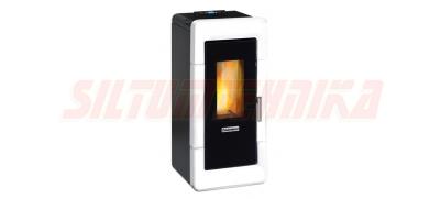 Granulu kamīns CentroPelet ZVC14 B, ar keramisko paneli un centrālapkuri, balts, Centrometal