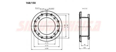 Boileru redukcijas flancis 168/150 mm, Dražice, 100641136